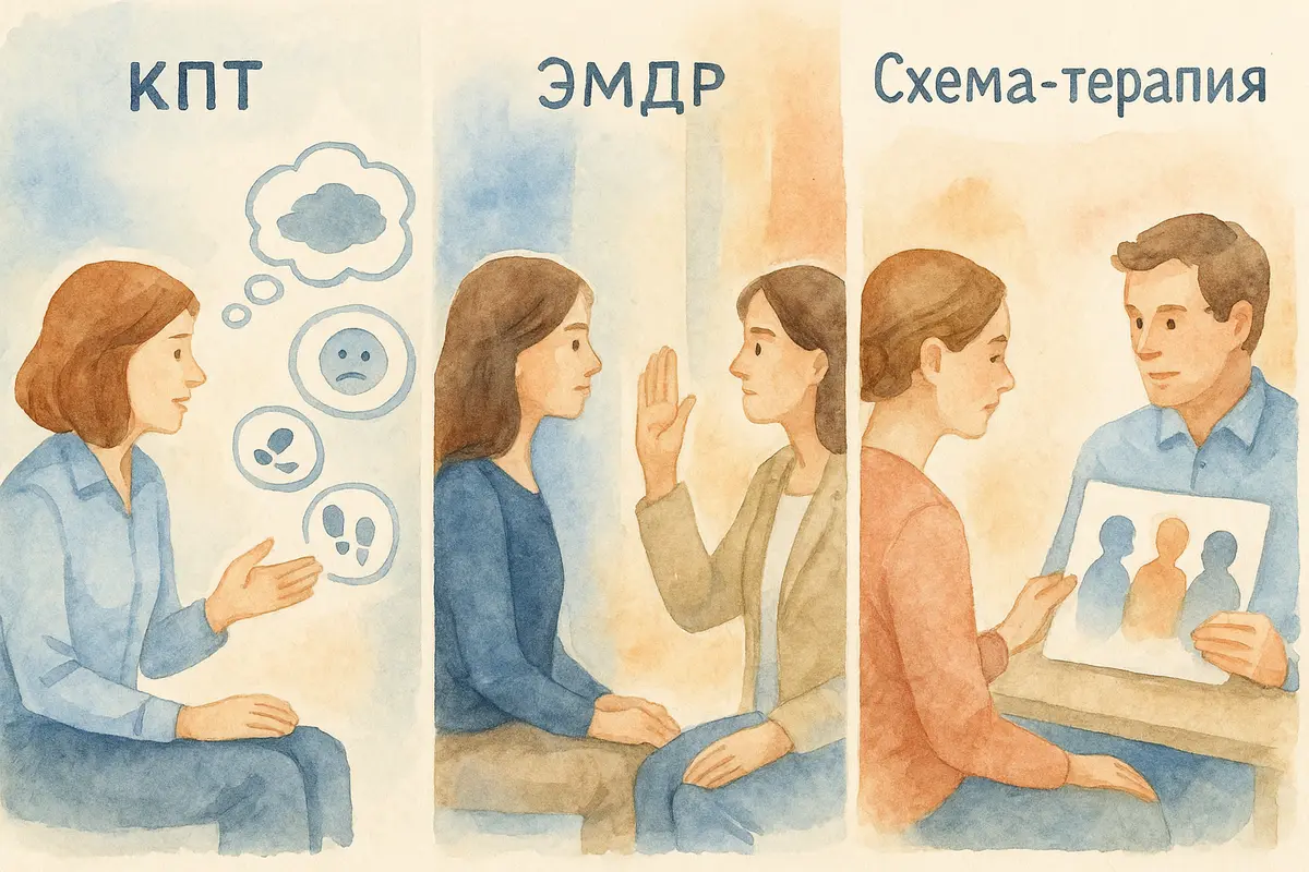 КПТ, ЭМДР, Схема-терапия - краткие гиды